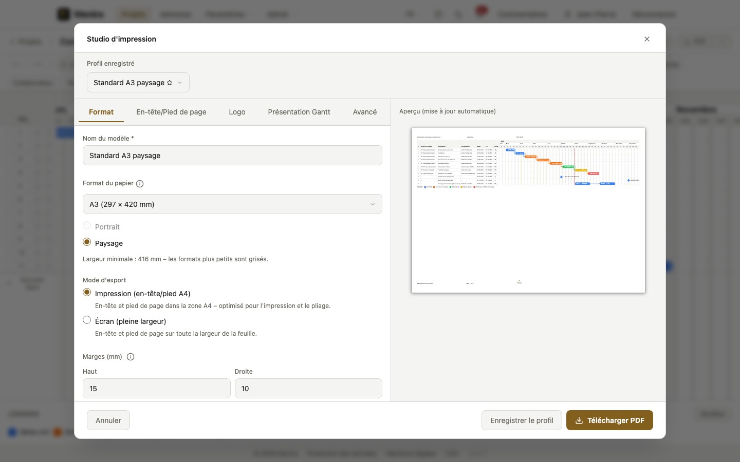 Export PDF
