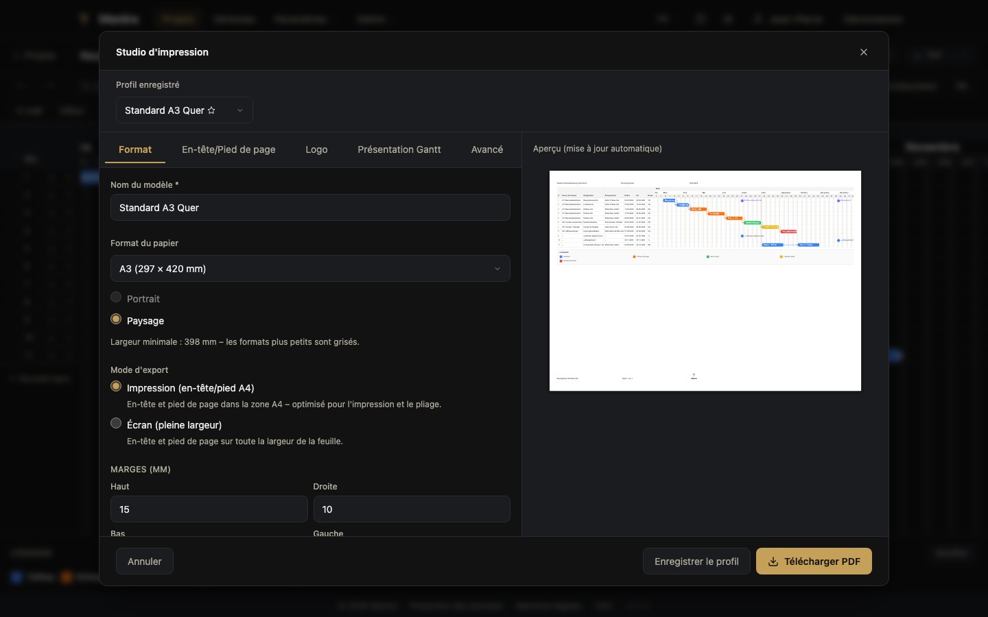 Export PDF