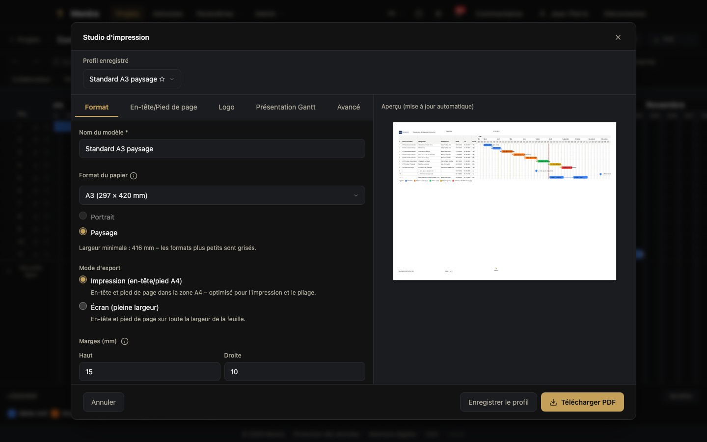 Export PDF