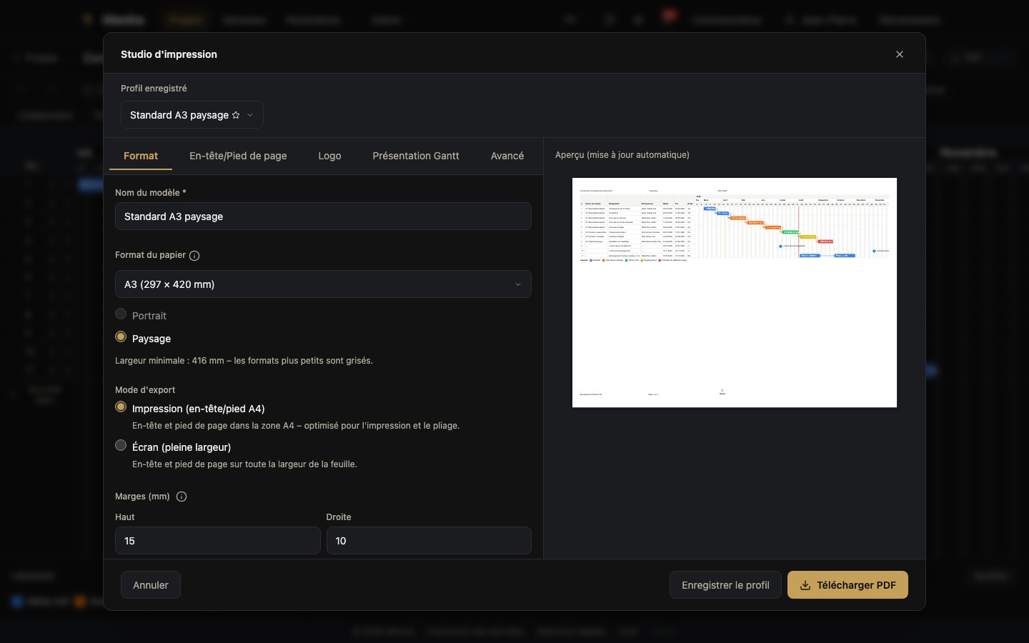 Export PDF